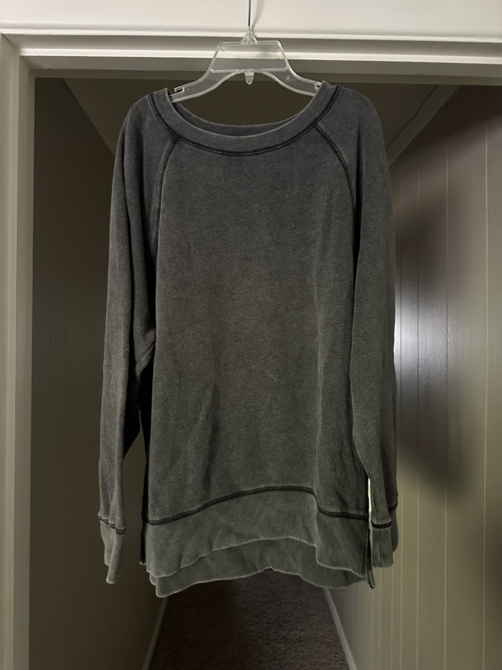 PINK Victoria's Secret Washed Charcoal Crewneck Sweatshirt